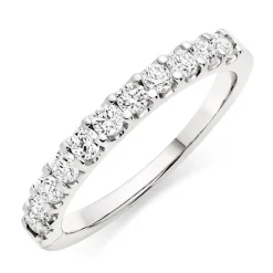 Beaverbrooks Platinum Diamond Half Eternity Ring