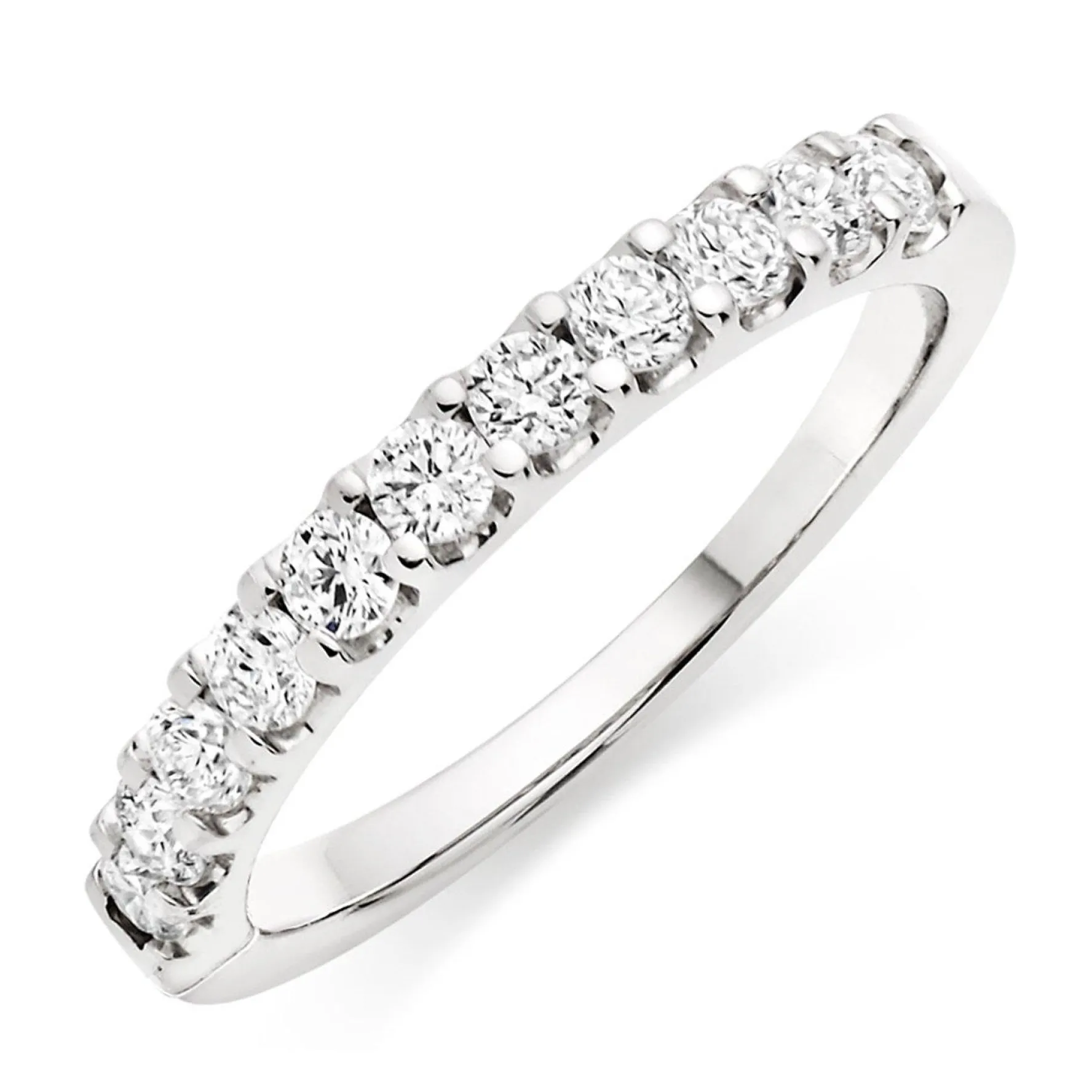 Beaverbrooks Platinum Diamond Half Eternity Ring