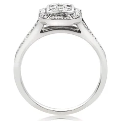 Beaverbrooks Platinum Diamond Cluster Engagement Ring