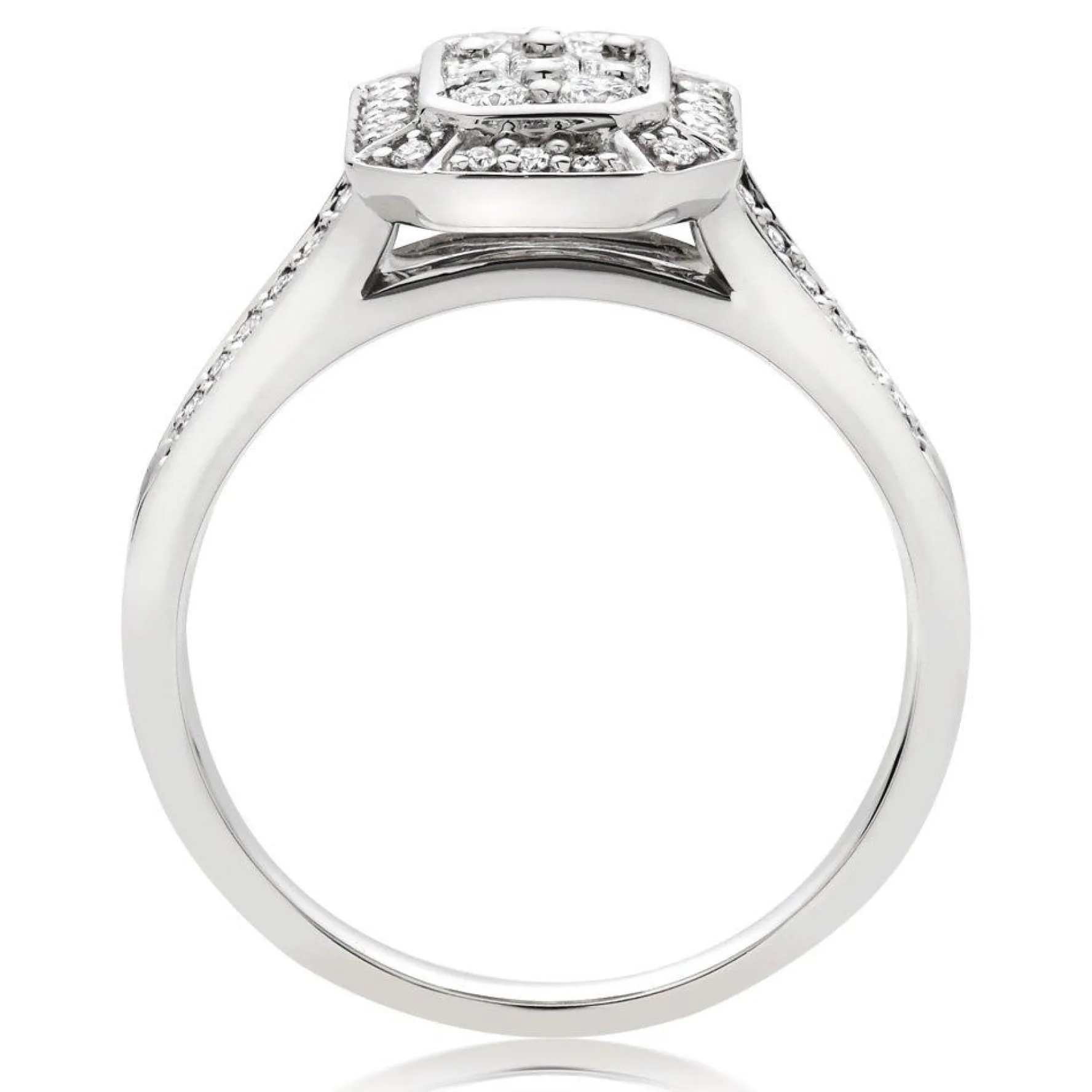 Beaverbrooks Platinum Diamond Cluster Engagement Ring