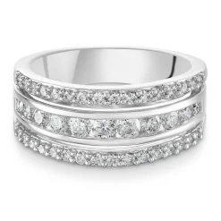 Beaverbrooks Platinum Diamond Half Eternity Ring