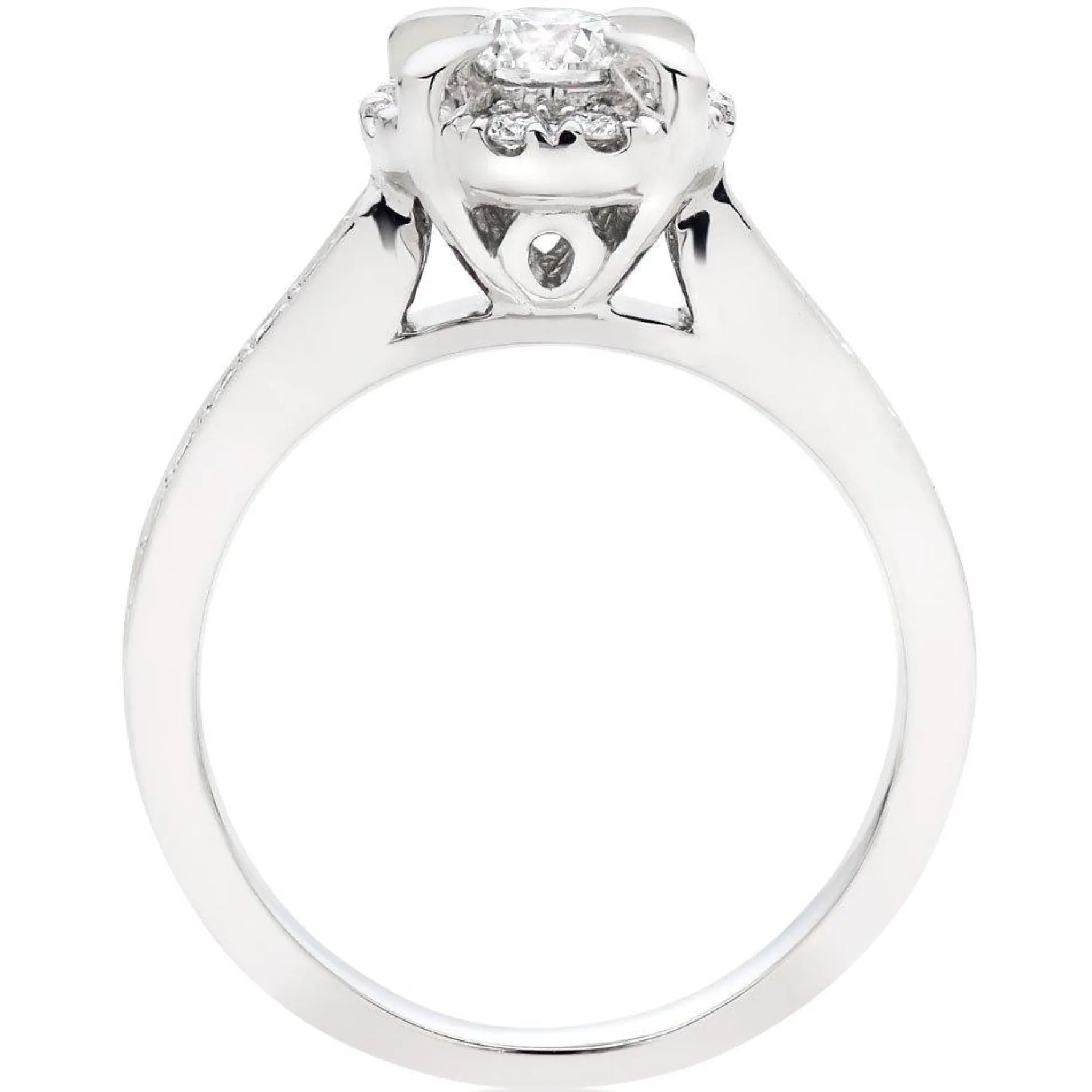 Beaverbrooks Platinum Diamond Cluster Halo Ring