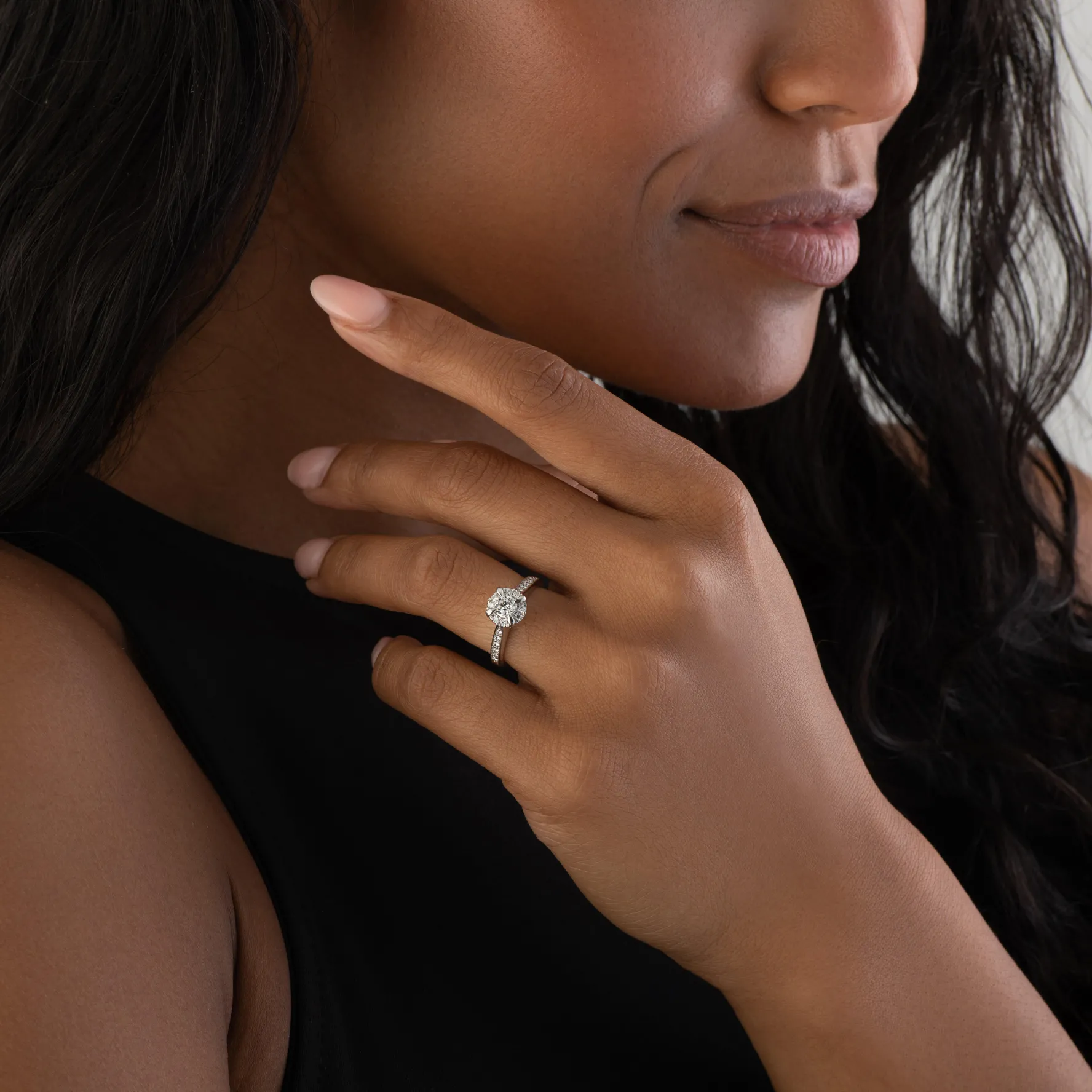 Beaverbrooks Platinum Diamond Cluster Halo Ring