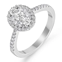 Beaverbrooks Platinum Diamond Cluster Ring