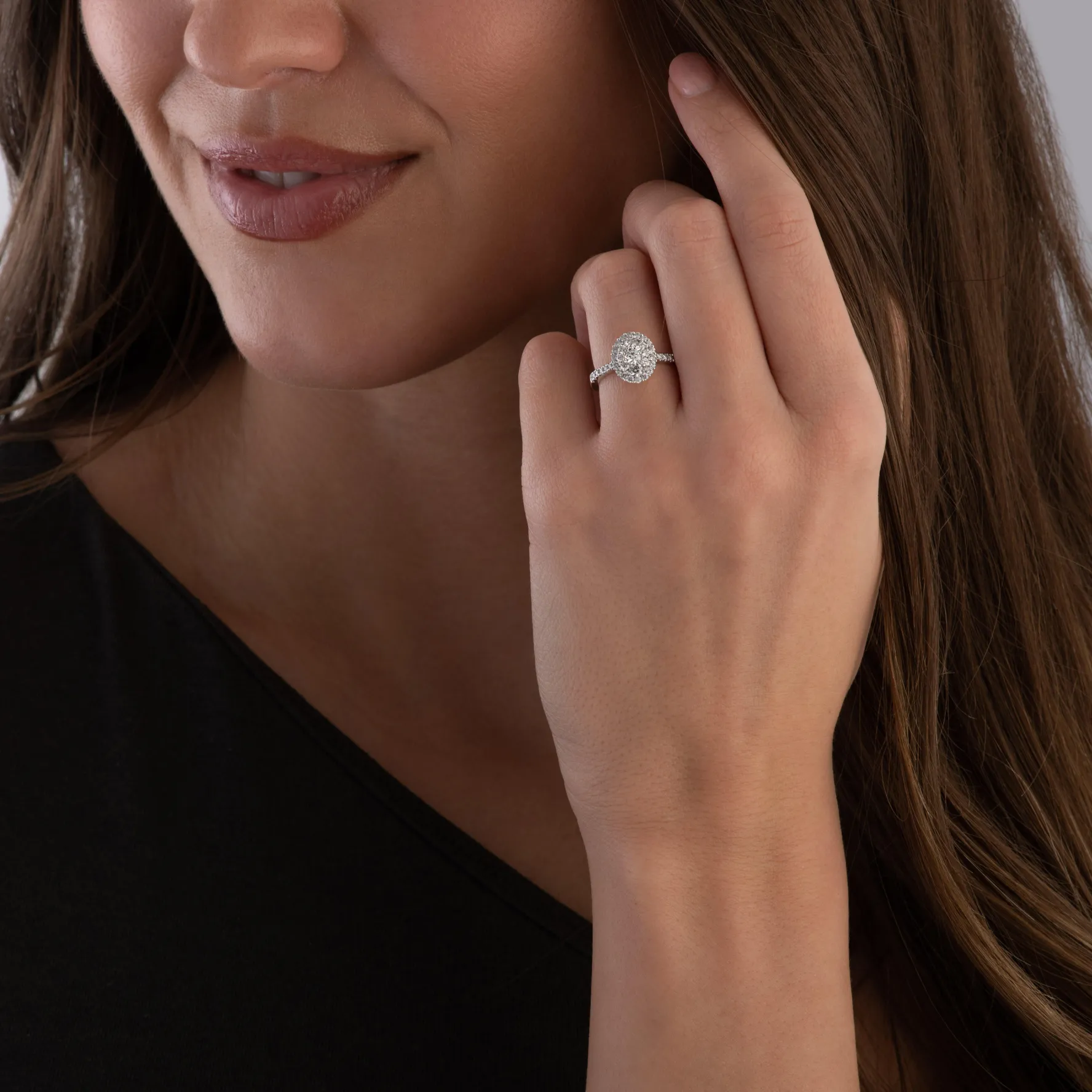 Beaverbrooks Platinum Diamond Cluster Ring
