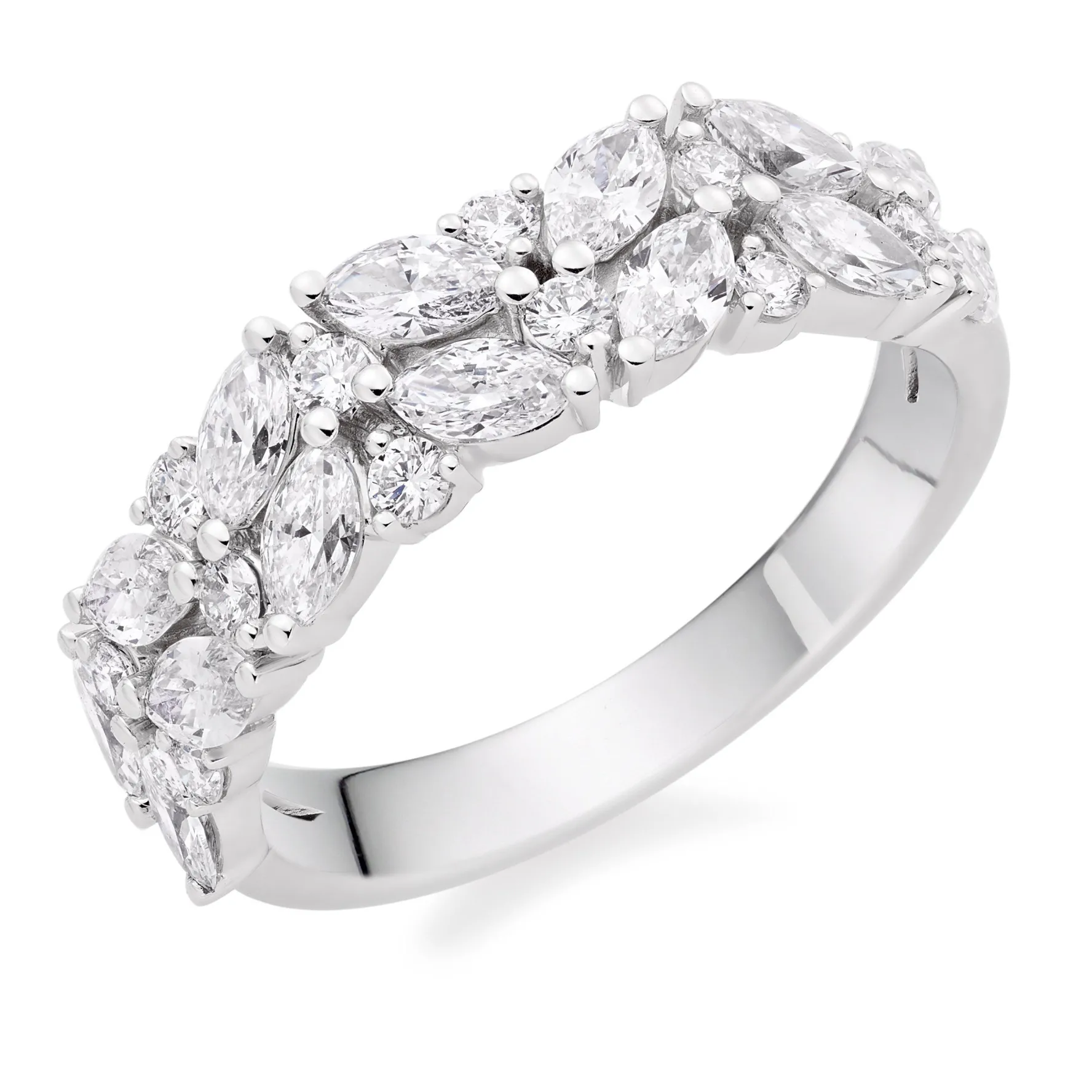 Beaverbrooks Platinum Diamond Half Eternity Ring