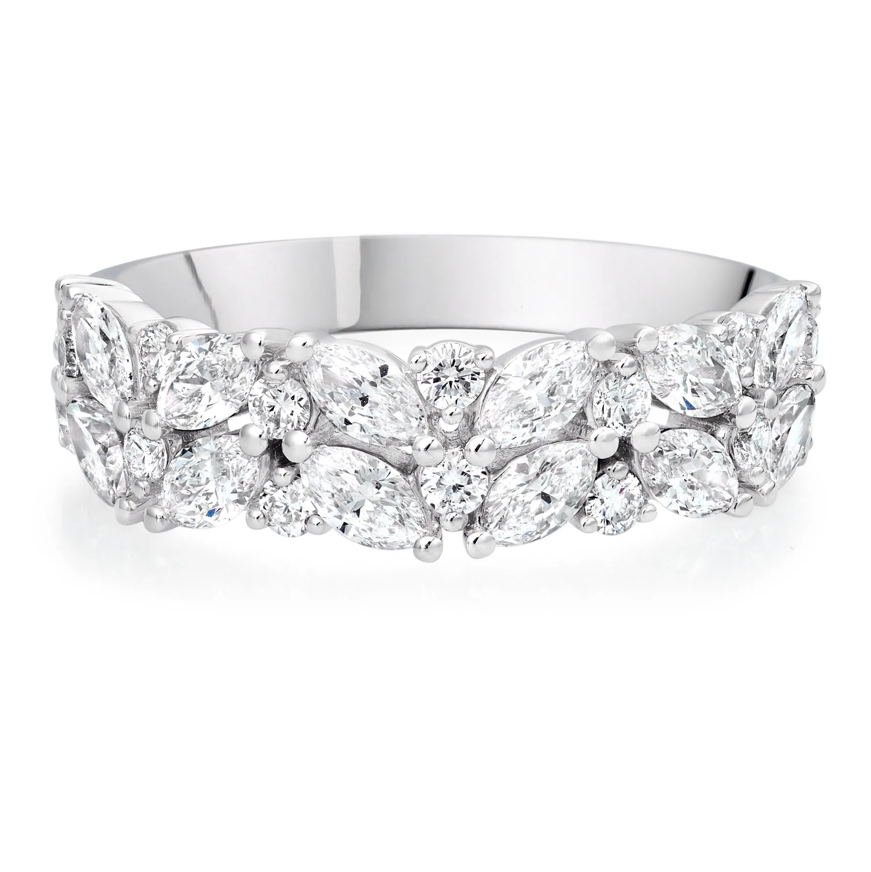 Beaverbrooks Platinum Diamond Half Eternity Ring