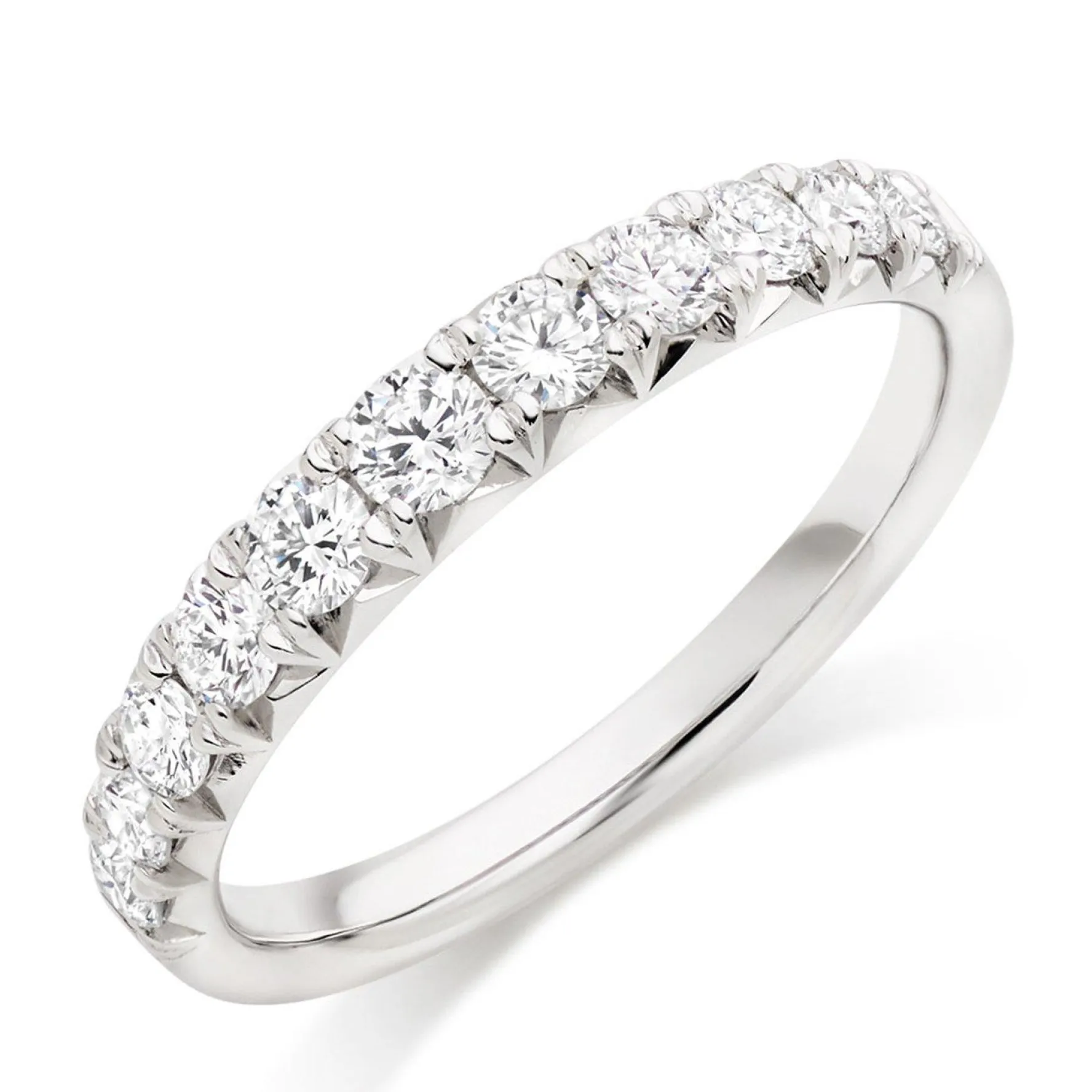 Beaverbrooks Platinum Diamond Half Eternity Ring