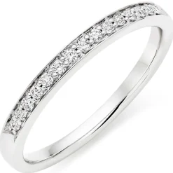 Beaverbrooks Platinum Diamond 2mm Half Eternity Ring