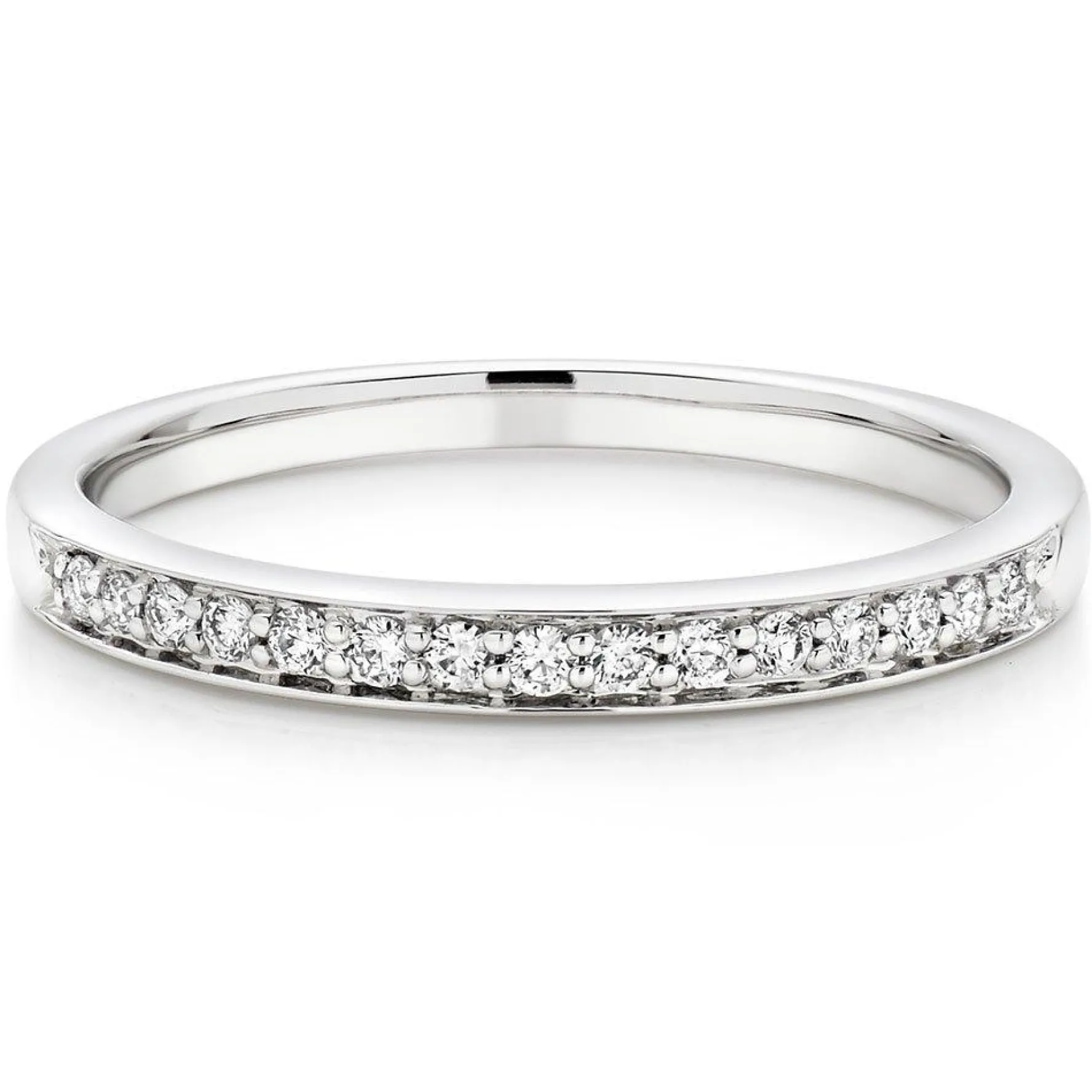 Beaverbrooks Platinum Diamond 2mm Half Eternity Ring