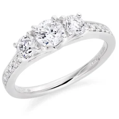 Beaverbrooks Platinum Diamond Three Stone Ring
