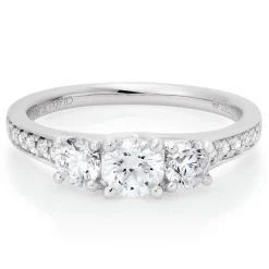 Beaverbrooks Platinum Diamond Three Stone Ring