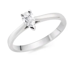 Beaverbrooks Platinum Diamond Pear Shaped Solitaire Engagement Ring