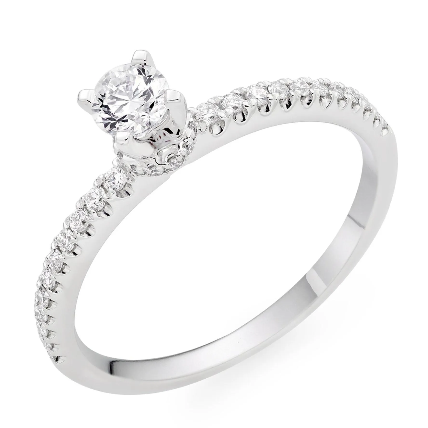 Beaverbrooks Platinum Diamond Hidden Halo Solitaire Ring