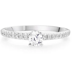 Beaverbrooks Platinum Diamond Hidden Halo Solitaire Ring