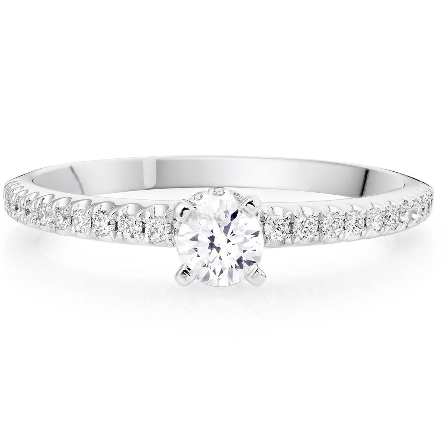 Beaverbrooks Platinum Diamond Hidden Halo Solitaire Ring
