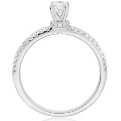 Beaverbrooks Platinum Diamond Hidden Halo Solitaire Ring