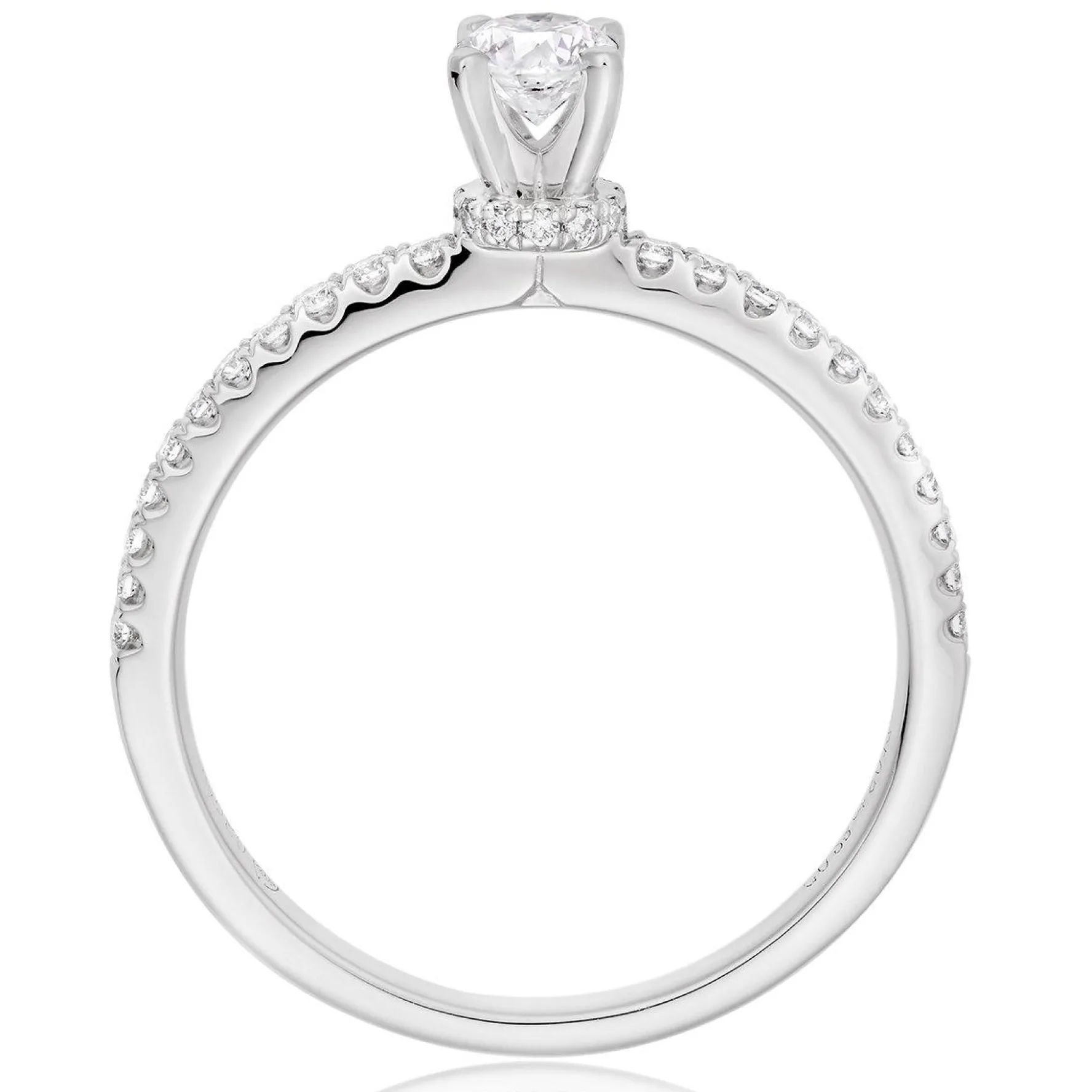 Beaverbrooks Platinum Diamond Hidden Halo Solitaire Ring