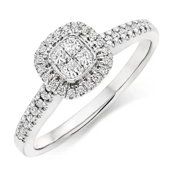Beaverbrooks Platinum Diamond Halo Ring