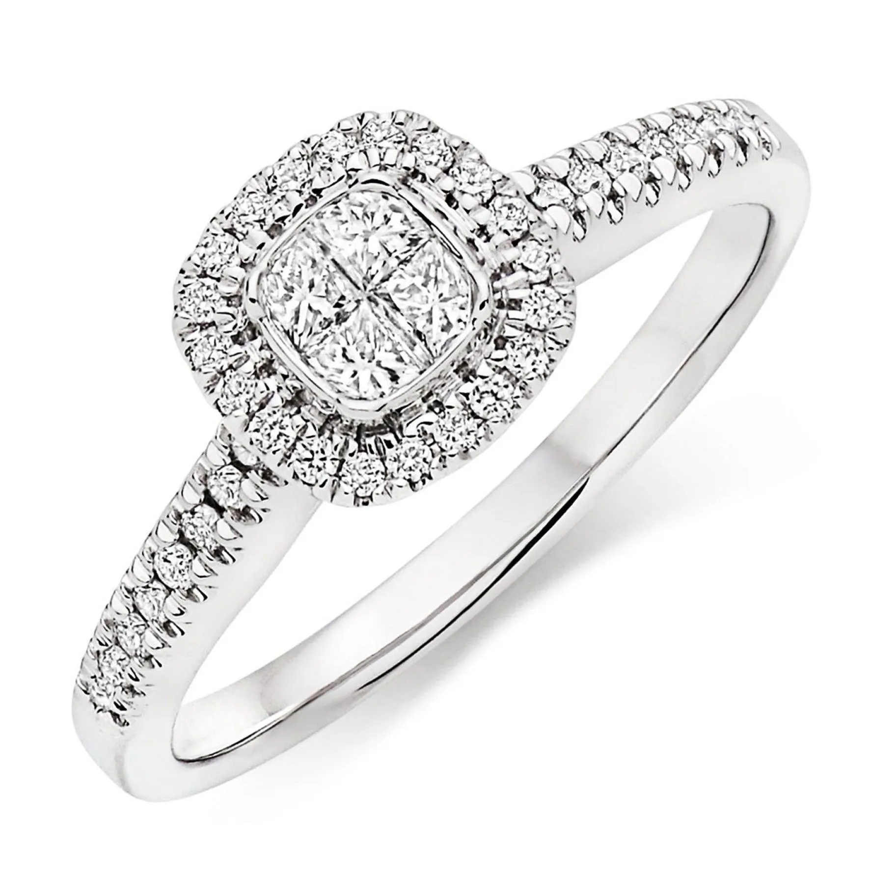 Beaverbrooks Platinum Diamond Halo Ring