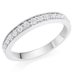 Beaverbrooks Platinum Diamond 2mm Half Eternity Ring