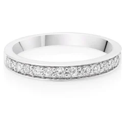 Beaverbrooks Platinum Diamond 2mm Half Eternity Ring
