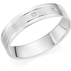 Beaverbrooks Platinum Diamond 5mm Men's Wedding Ring