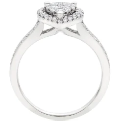 Beaverbrooks Platinum Diamond Pear Shaped Cluster Halo Ring