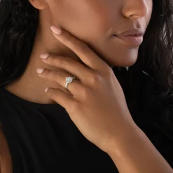 Beaverbrooks Platinum Diamond Pear Shaped Cluster Halo Ring