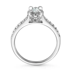 Beaverbrooks Platinum Diamond Oval Shaped Halo Engagement Ring