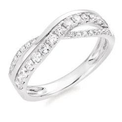 Beaverbrooks Platinum Diamond Half Eternity Ring