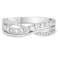 Beaverbrooks Platinum Diamond Half Eternity Ring