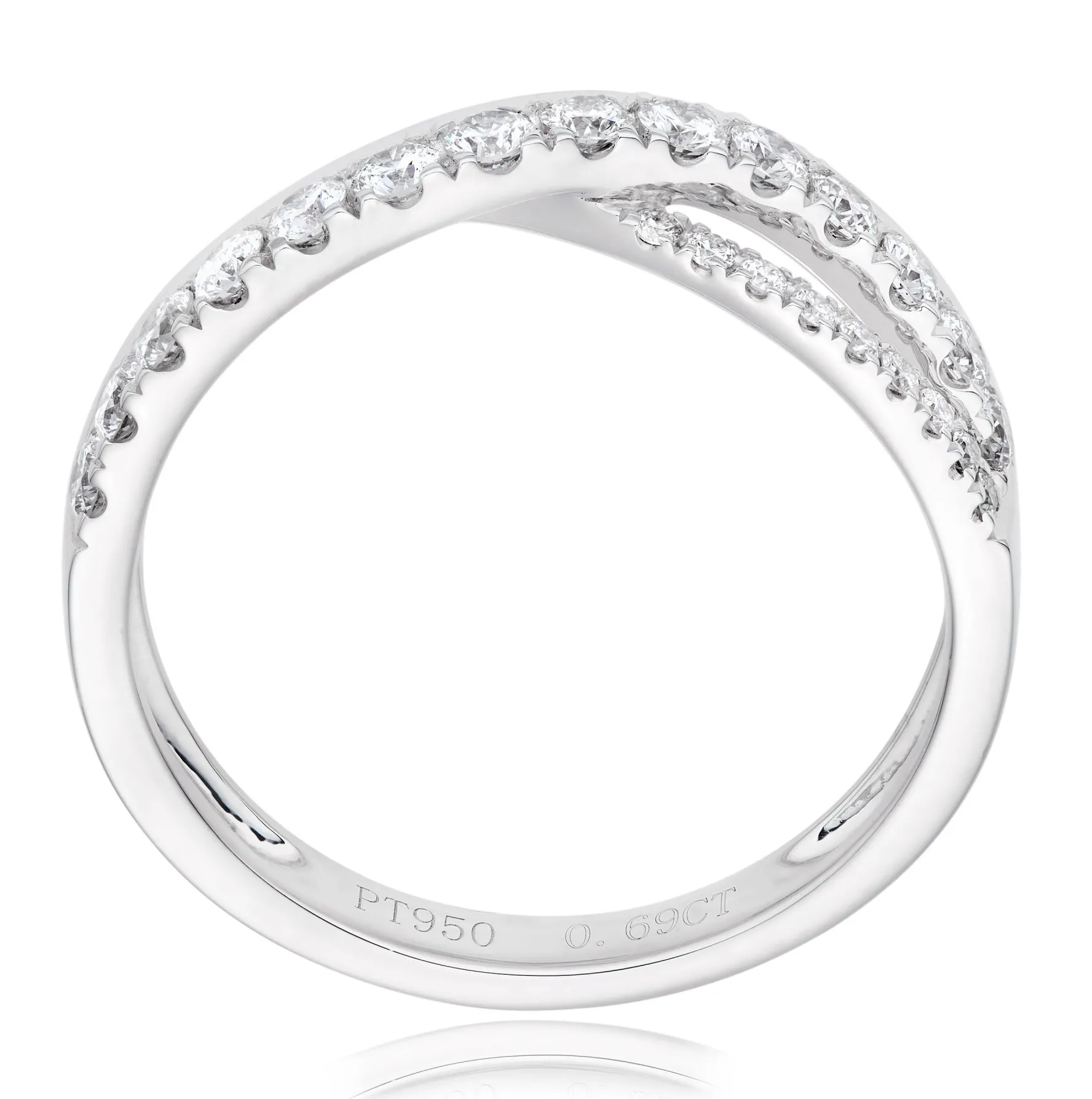 Beaverbrooks Platinum Diamond Half Eternity Ring