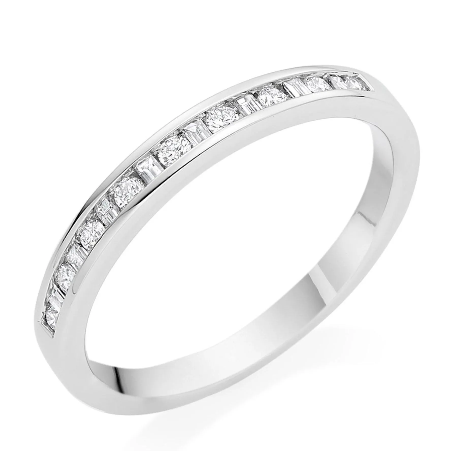 Beaverbrooks Platinum Diamond Half Eternity Ring