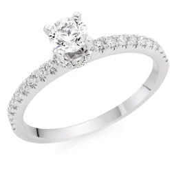 Beaverbrooks Platinum Diamond Hidden Halo Solitaire Ring