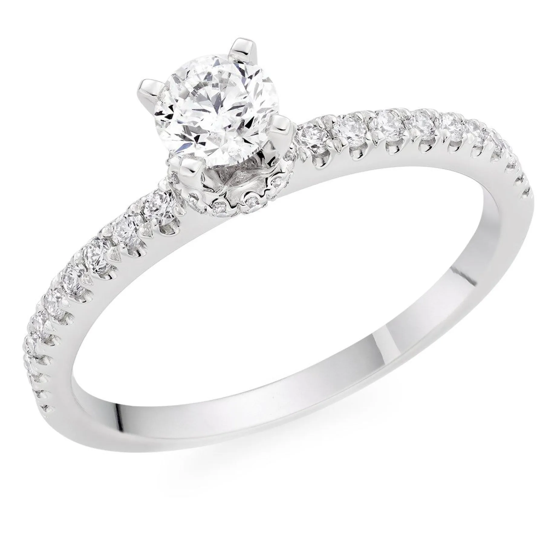 Beaverbrooks Platinum Diamond Hidden Halo Solitaire Ring