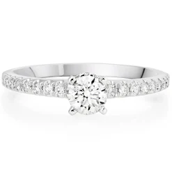 Beaverbrooks Platinum Diamond Hidden Halo Solitaire Ring