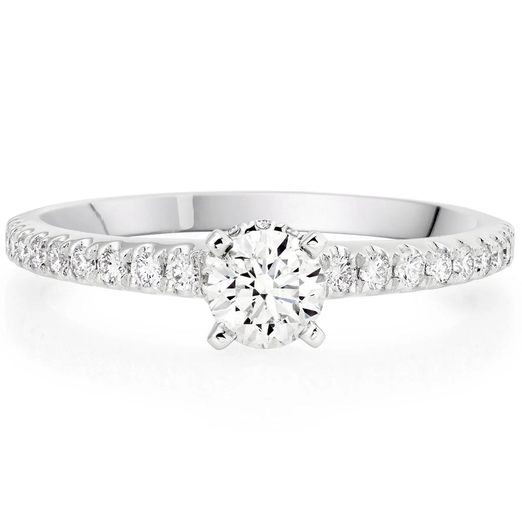 Beaverbrooks Platinum Diamond Hidden Halo Solitaire Ring