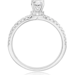 Beaverbrooks Platinum Diamond Hidden Halo Solitaire Ring
