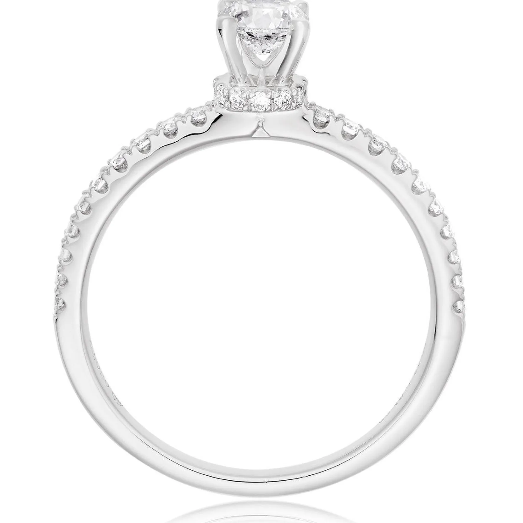 Beaverbrooks Platinum Diamond Hidden Halo Solitaire Ring