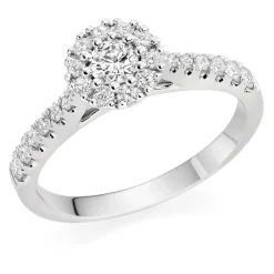 Beaverbrooks Platinum Diamond Halo Ring