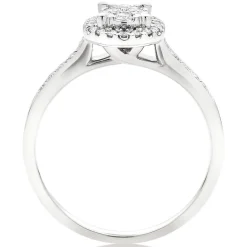 Beaverbrooks Platinum Diamond Cluster Halo Ring