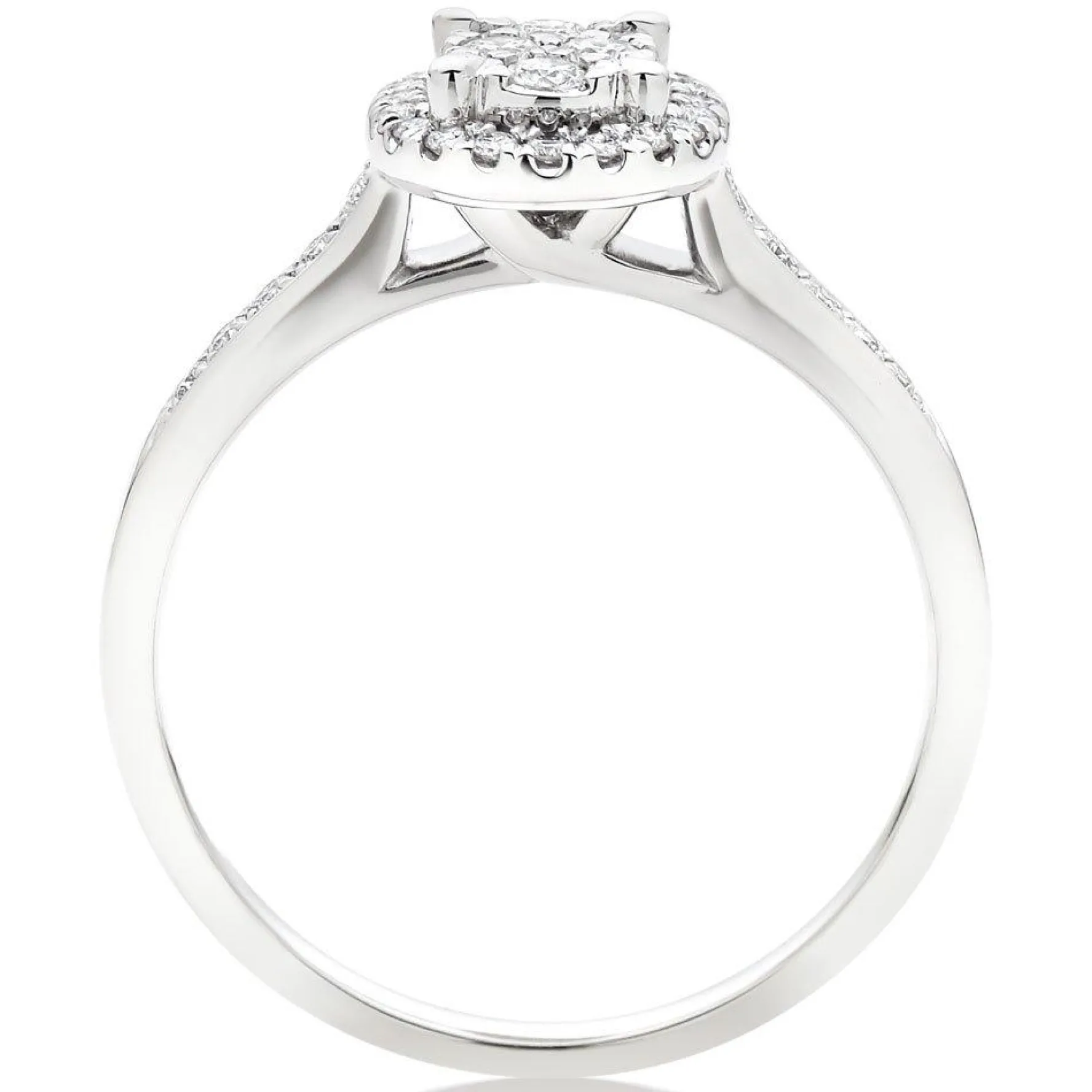 Beaverbrooks Platinum Diamond Cluster Halo Ring