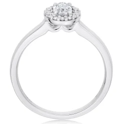 Beaverbrooks Platinum Diamond Oval Cut Halo Ring