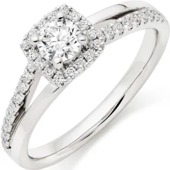 Beaverbrooks Platinum Diamond Halo Ring