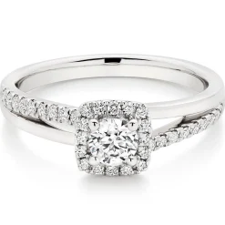 Beaverbrooks Platinum Diamond Halo Ring