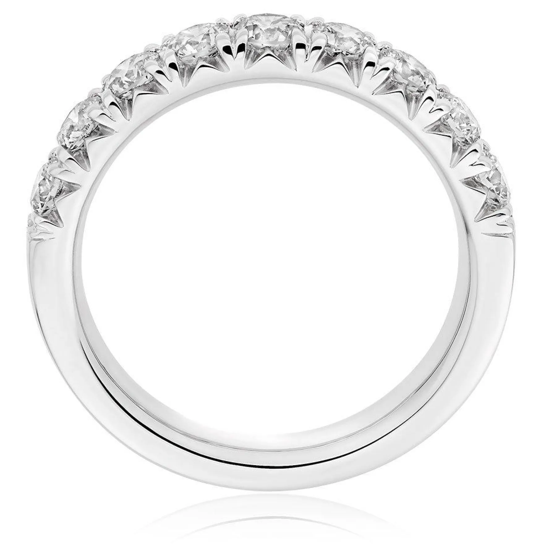 Beaverbrooks Platinum Diamond Half Eternity Ring