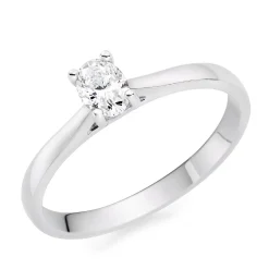 Beaverbrooks Platinum Diamond Oval Shaped Solitaire Engagement Ring