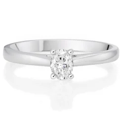 Beaverbrooks Platinum Diamond Oval Shaped Solitaire Engagement Ring