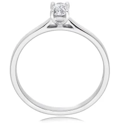 Beaverbrooks Platinum Diamond Oval Shaped Solitaire Engagement Ring